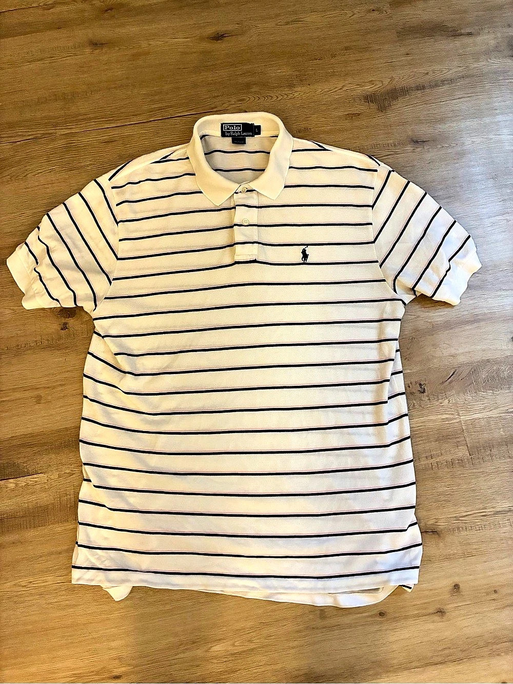 Polo Ralph Lauren Classic Fit Striped Mesh Polo Shirt Striped Polo in white,